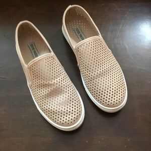 Steve Madden Tan Perforated Slip-Ons